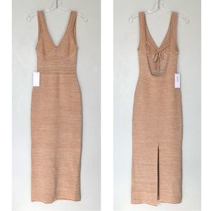 RONNY KOBO Darcy Open-Back Sleeveless Knit Maxi Dress in Lark/White